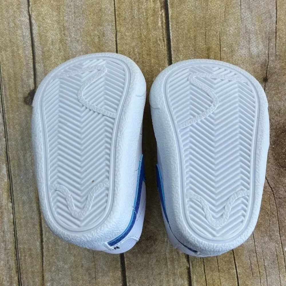 Nike Tennis Shoes Infant Size 1C White Red Blue Trainers Sneakers